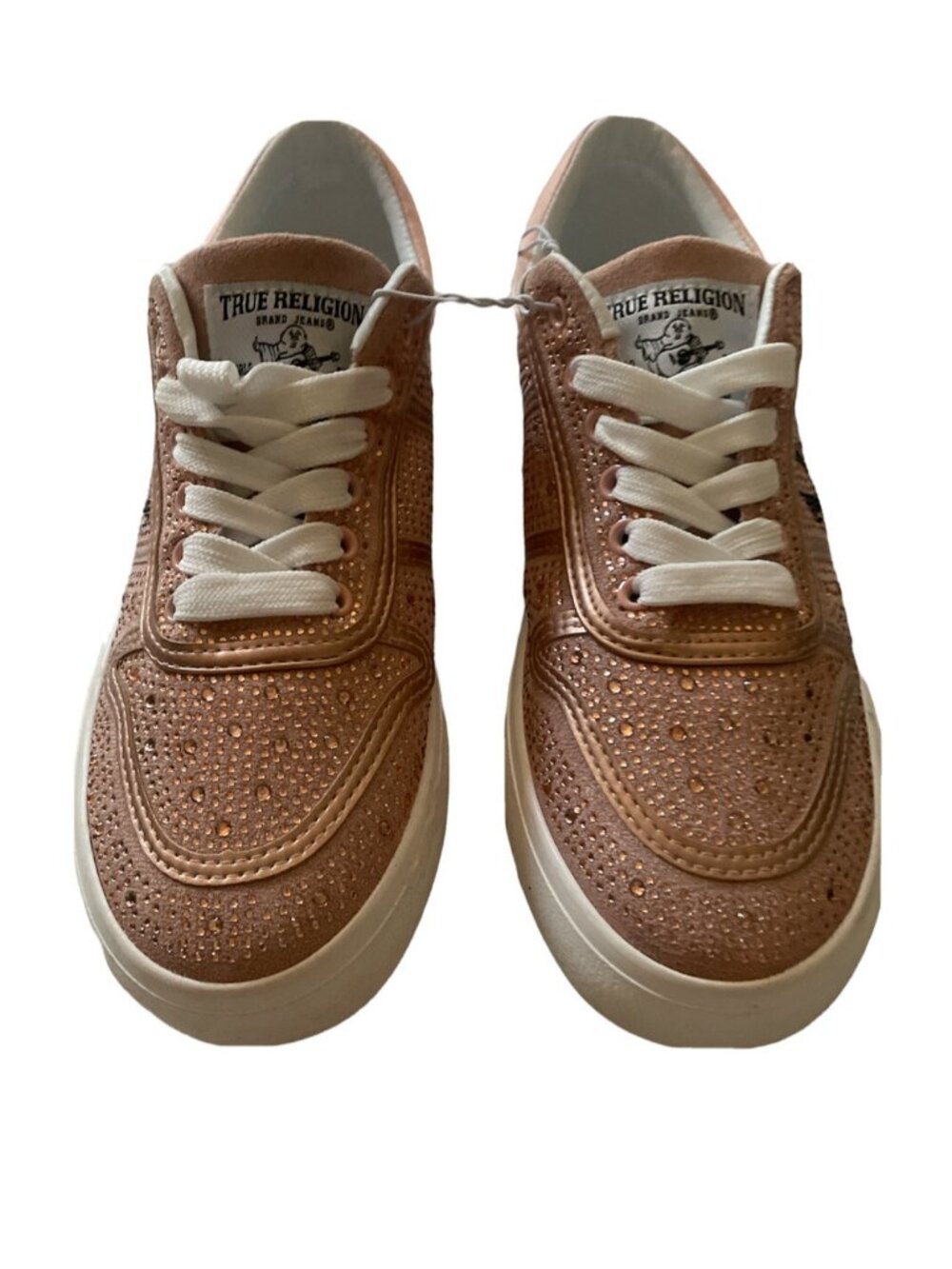 True Religion Women Esperanza Embellished Shoe Rose Gold Pink Size 6.5 NWOT